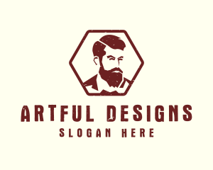 Beard Man Gentleman logo design