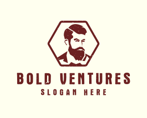 Beard Man Gentleman logo design