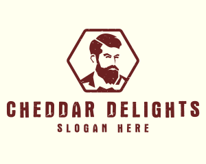 Beard Man Gentleman logo design