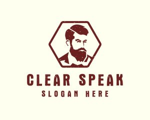 Beard Man Gentleman logo design