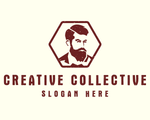 Beard Man Gentleman logo design