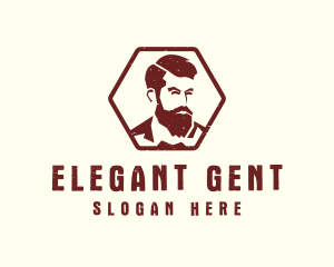 Beard Man Gentleman logo design