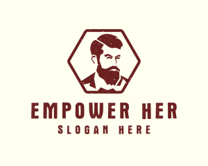 Beard Man Gentleman logo design