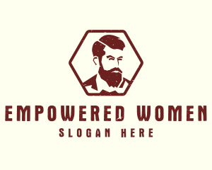 Beard Man Gentleman logo design