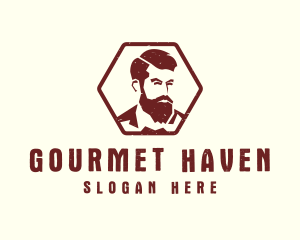 Beard Man Gentleman logo design