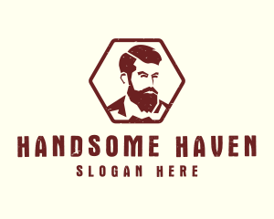 Handsome - Beard Man Gentleman logo design