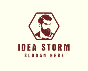 Beard Man Gentleman logo design