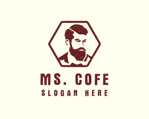 Beard Man Gentleman logo design