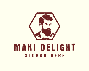 Beard Man Gentleman logo design