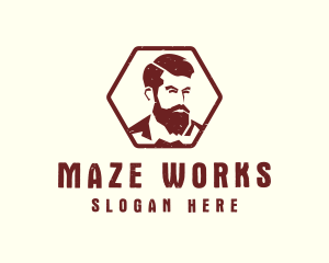 Beard Man Gentleman logo design