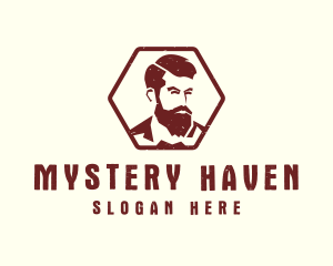 Beard Man Gentleman logo design