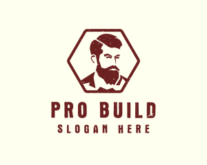 Beard Man Gentleman logo design