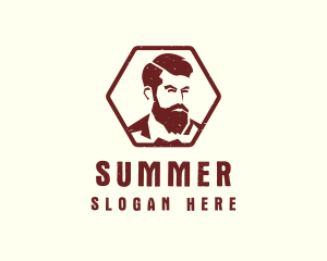 Beard Man Gentleman logo design