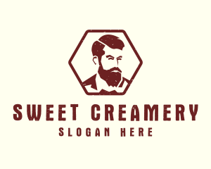 Beard Man Gentleman logo design