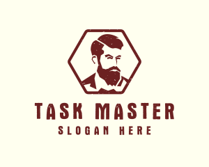 Beard Man Gentleman logo design