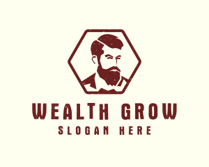 Beard Man Gentleman logo design