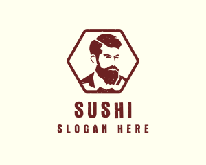 Beard Man Gentleman logo design