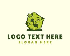 Weed - Winking Marijuana Organic logo design