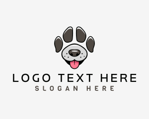 Grooming - Dog Paw Character logo design