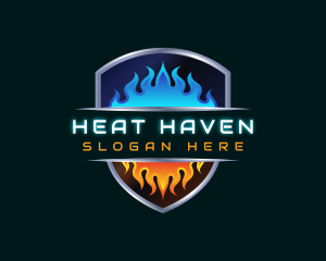 HVAC Heating Cooling logo design