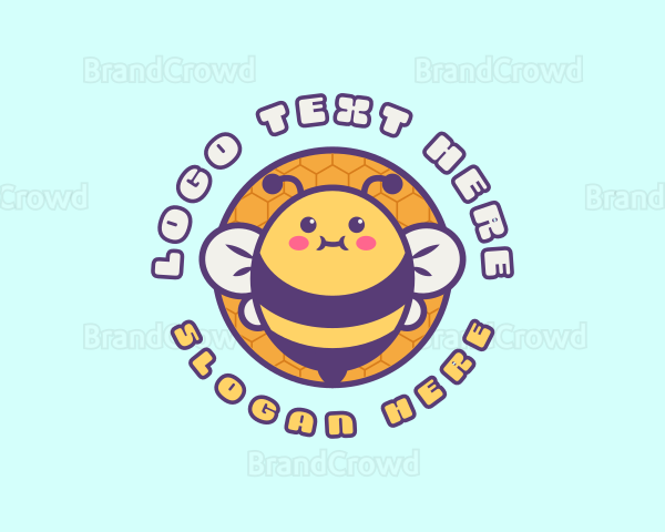 Cute Bumblebee Cartoon Logo