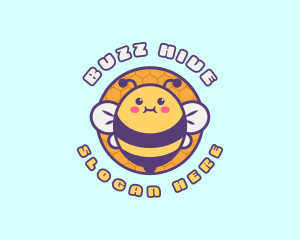 Cute Bumblebee Cartoon logo design