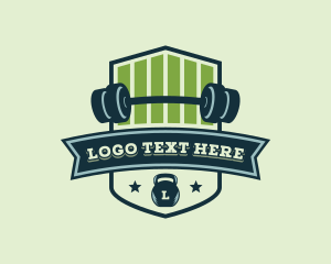 Workout - Barbell Gym Workout logo design