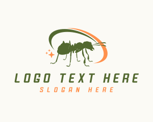 Pest Control - Swoosh Ant Insect logo design
