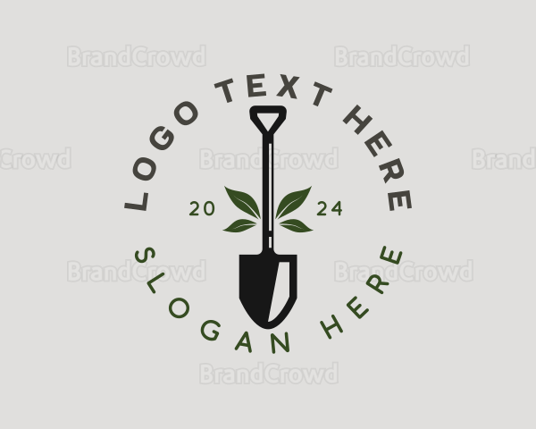 Landscaping Shovel Garden Logo