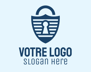 Lock Shield Stripe Logo
