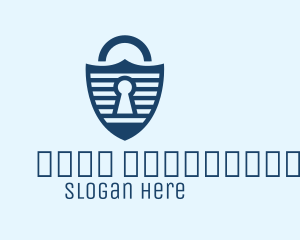 Keyhole - Lock Shield Stripe logo design