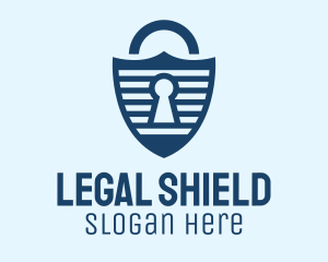 Lock Shield Stripe logo design