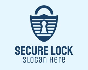 Lock - Lock Shield Stripe logo design