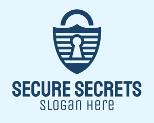 Confidential - Lock Shield Stripe logo design