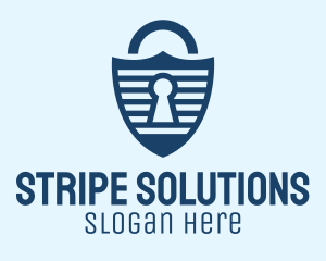 Lock Shield Stripe logo design