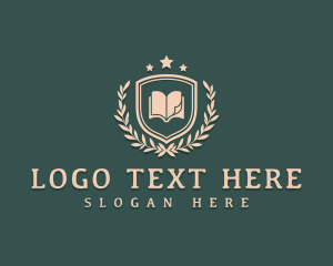 Shield - School Library Book logo design