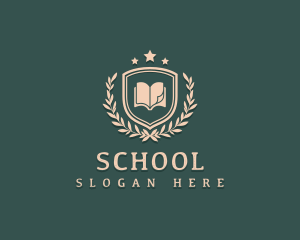 School Library Book logo design
