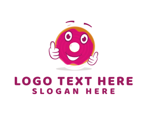 Pink - Donut Pastry Cartoon logo design