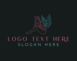 Nudist - Beauty Lady Angel logo design