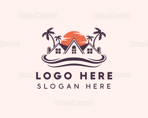 Beach Wave Resort House Logo