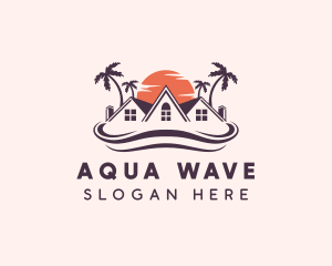 Beach Wave Resort House logo design