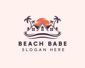 Beach Wave Resort House logo design