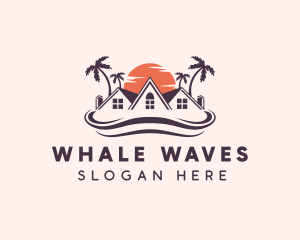 Beach Wave Resort House logo design