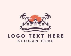 Lodging - Beach Wave Resort House logo design