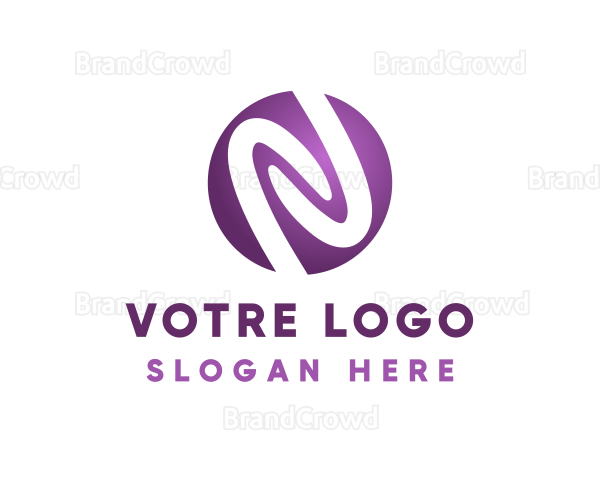 Purple Startup Letter N Logo