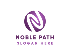 Purple Startup Letter N logo design