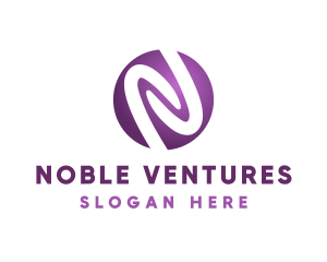 Purple Startup Letter N logo design