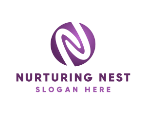 Purple Startup Letter N logo design