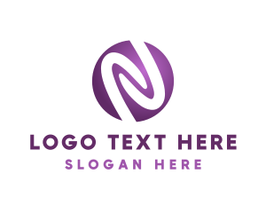 Purple Startup Letter N Logo