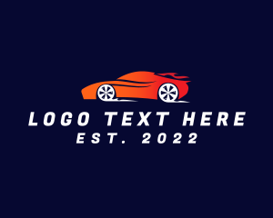 Car - Flaming Sportscar Automobile logo design